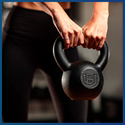 Usa-Iron POWDERCOATED Kettlebell [Weights 20Lb 25Lb 35Lb 44Lb 50Lb] **MADE in USA** for Men and Women with Wide Grip Handle, Home Gym, Kettle Bell for Core Fitness, Strength Training, Fitness & Muscle Building