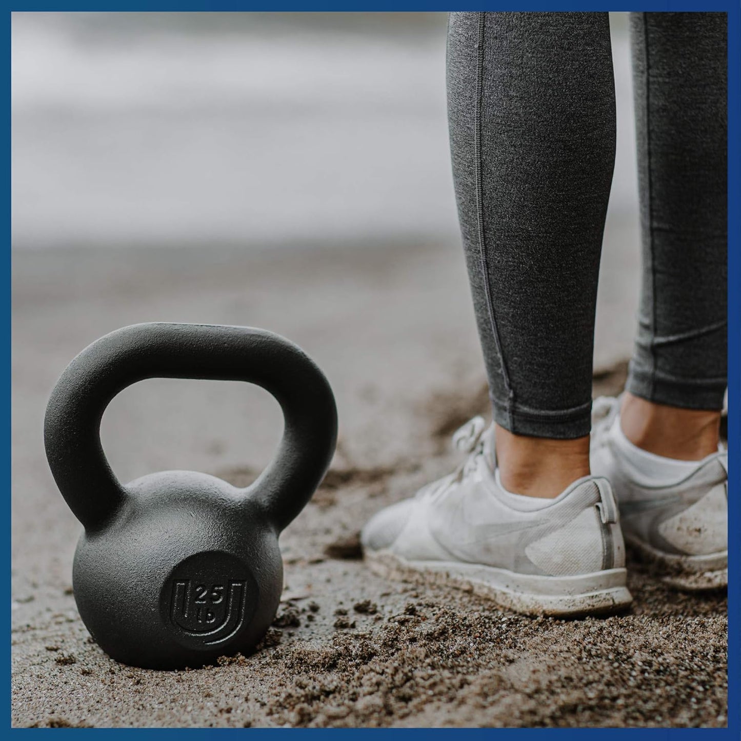 Usa-Iron POWDERCOATED Kettlebell [Weights 20Lb 25Lb 35Lb 44Lb 50Lb] **MADE in USA** for Men and Women with Wide Grip Handle, Home Gym, Kettle Bell for Core Fitness, Strength Training, Fitness & Muscle Building