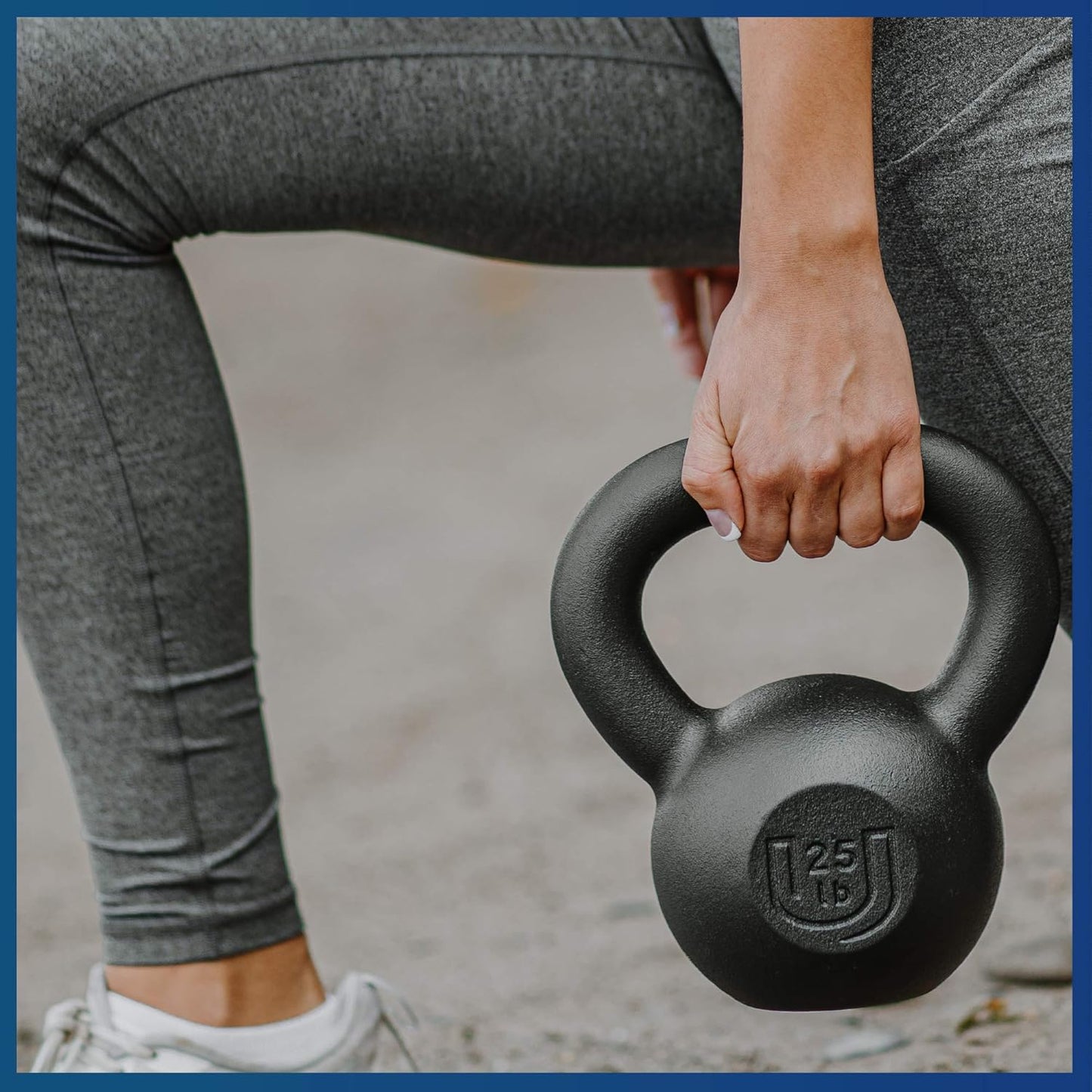 Usa-Iron POWDERCOATED Kettlebell [Weights 20Lb 25Lb 35Lb 44Lb 50Lb] **MADE in USA** for Men and Women with Wide Grip Handle, Home Gym, Kettle Bell for Core Fitness, Strength Training, Fitness & Muscle Building